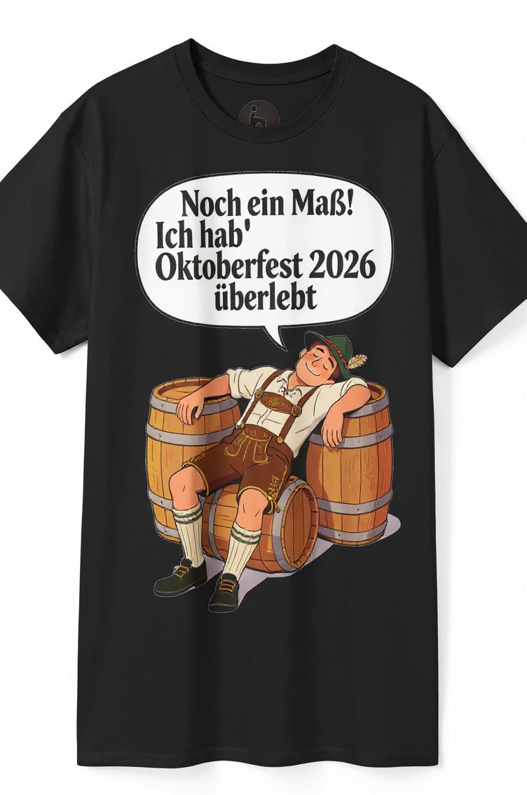 Oktoberfest 2026 T-Shirt – „Noch ein Maß! Ich hab' Oktoberfest 2026 überlebt“ Beer-Festival-Shirt
