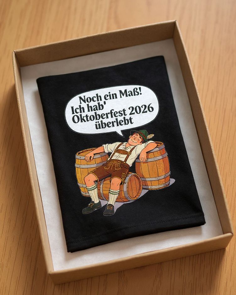 Oktoberfest 2026 T-Shirt – „Noch ein Maß! Ich hab' Oktoberfest 2026 überlebt“ Beer-Festival-Shirt
