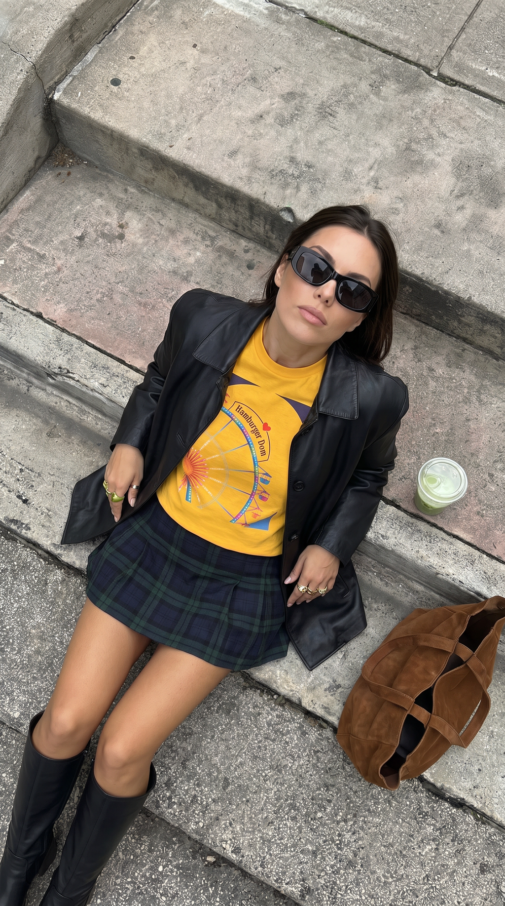 Riesenrad-T-Shirt Grafik mit dem Fahrgeschäft "Hamburger Dom"