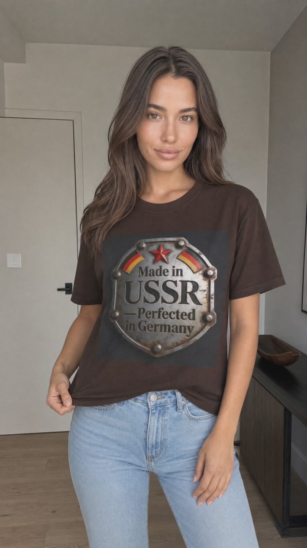 T-Shirt — "Made in USSR, Perfected in Germany" Vintage Emblem Tee